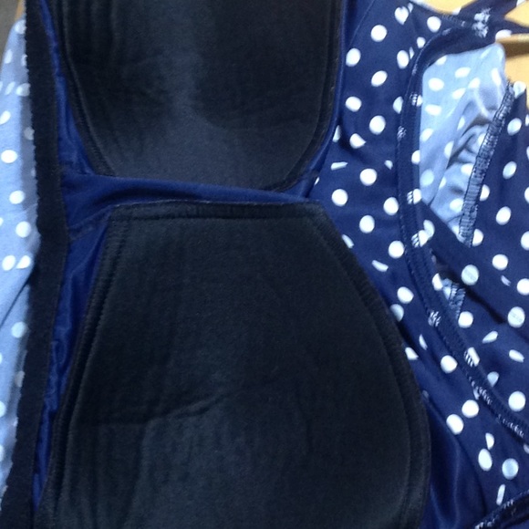 Lands' End Navy Blouson Tummy Hiddind Tankini Top - Picture 8 of 10